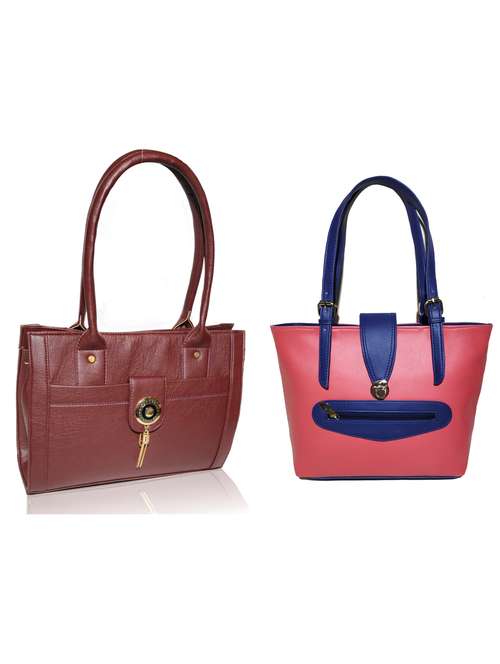 multi colored leatherette (pu) combo handbag - 18197366 -  Standard Image - 0
