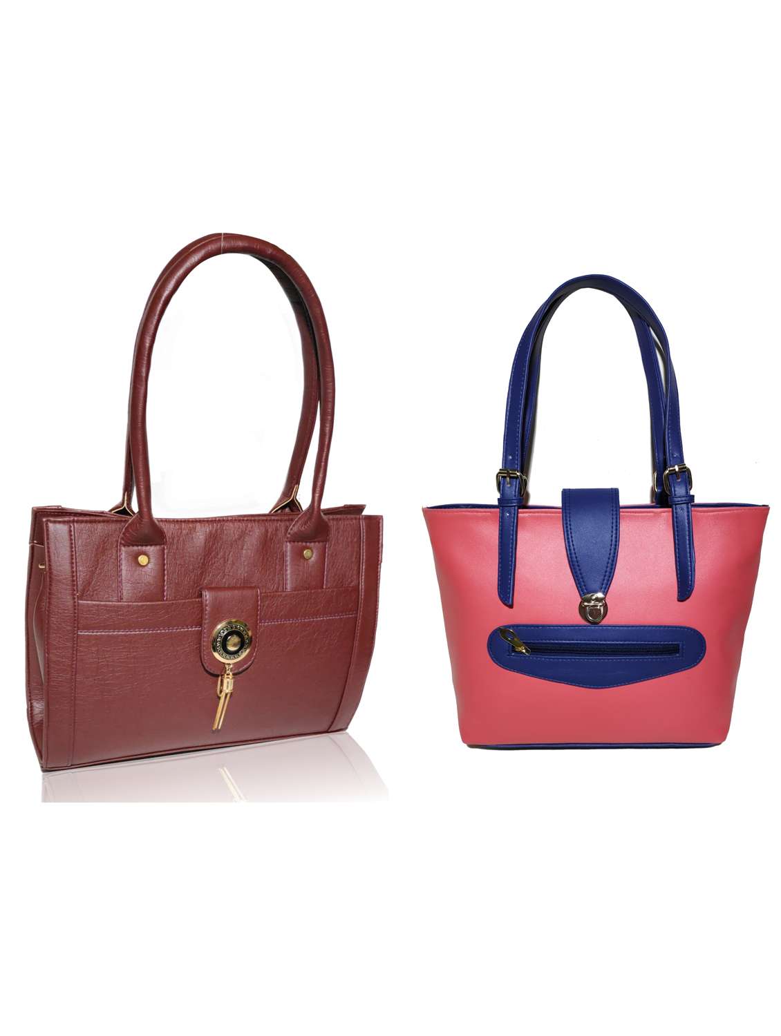 multi colored leatherette (pu) combo handbag
