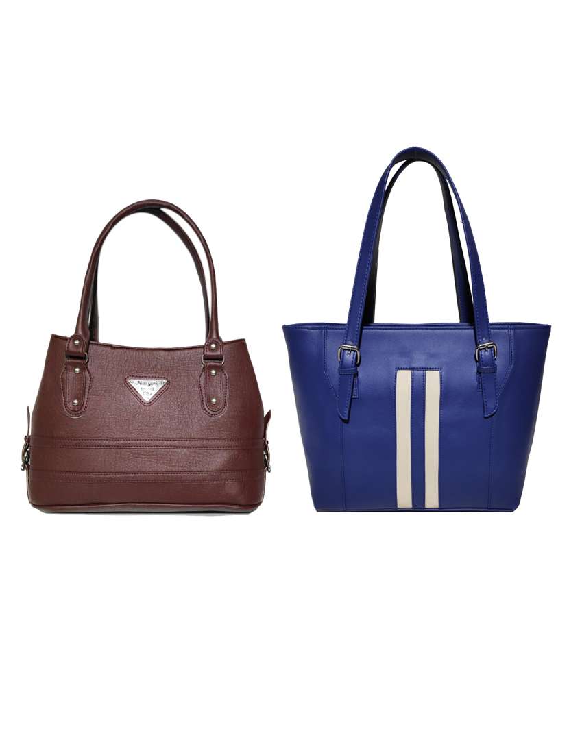 multi colored leatherette (pu) combo handbag