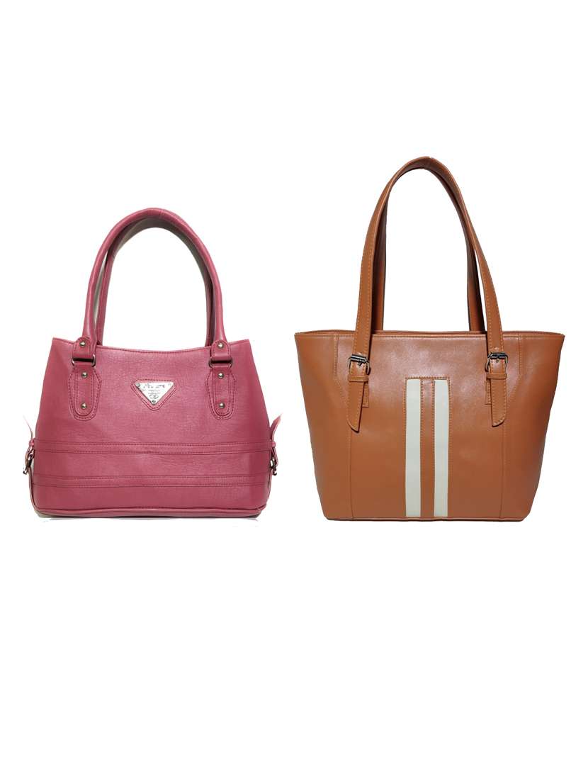 multi colored leatherette (pu) combo handbag