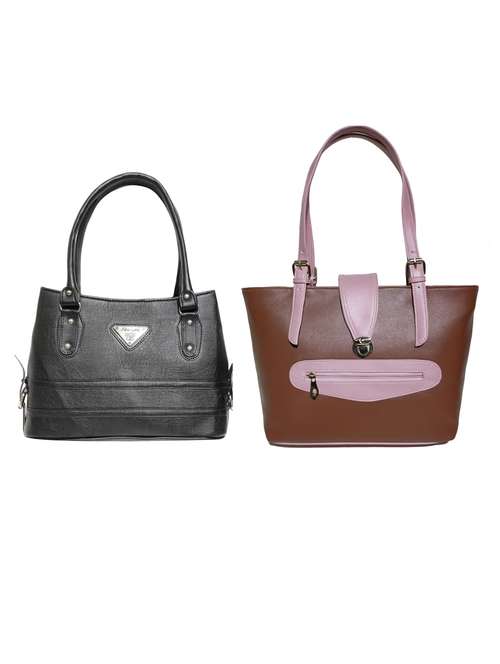 multi colored leatherette (pu) combo handbag - 18197422 -  Standard Image - 0