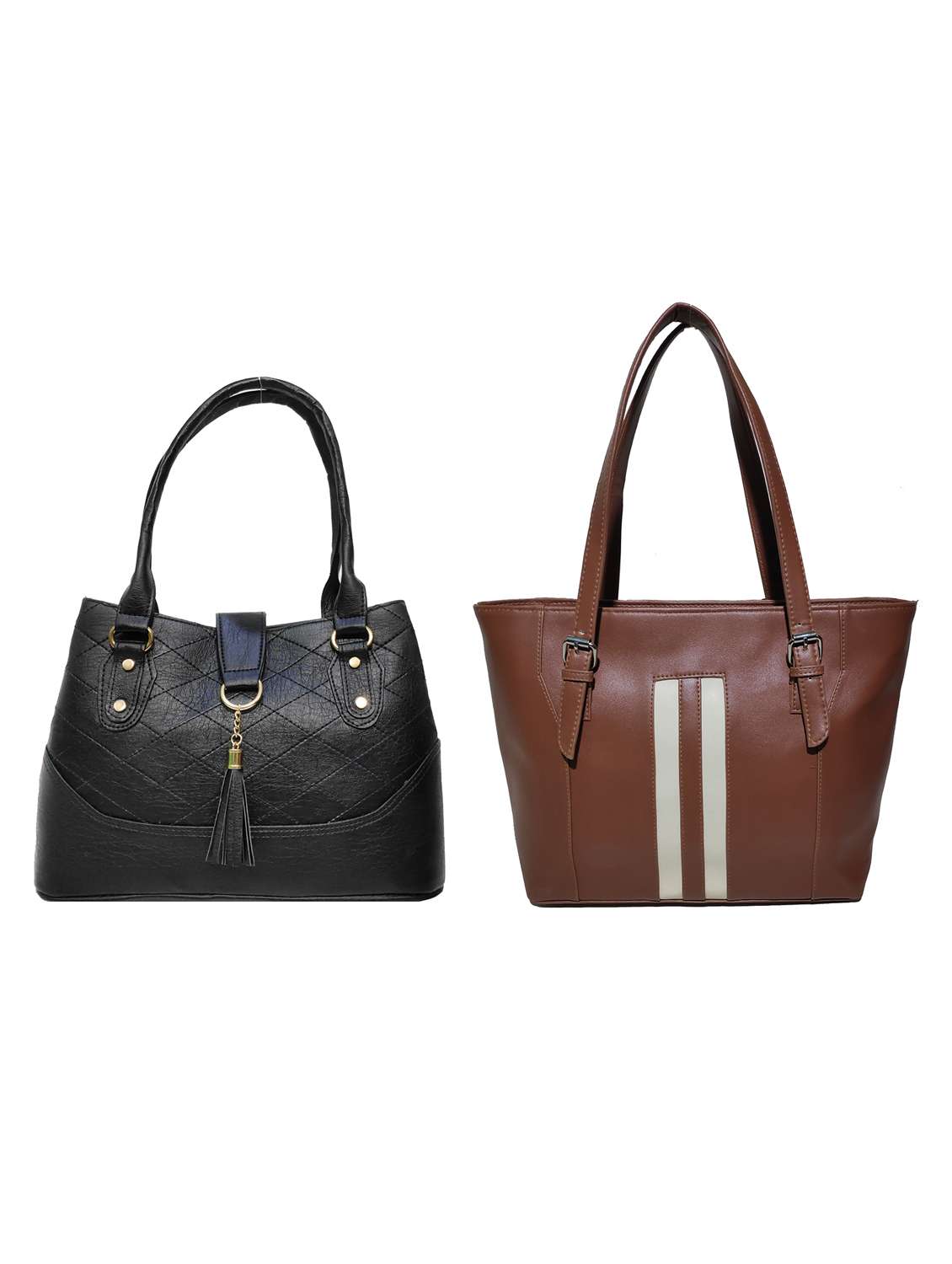 multi colored leatherette (pu) combo set of 2 pcs combos handbag