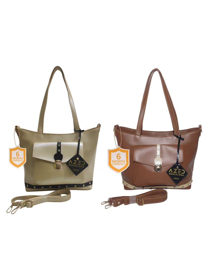 multi colored leatherette (pu) combo handbag