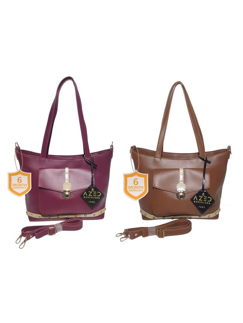 multi colored leatherette (pu) combo handbag