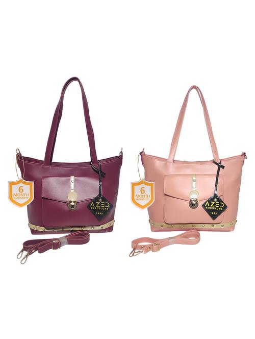 multi colored leatherette (pu) combo handbag - 18197660 - Standard Image - 0