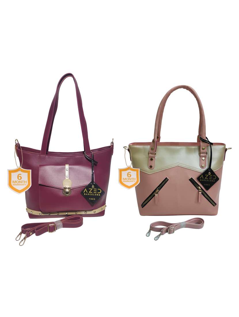 multi colored leatherette (pu) combo handbag