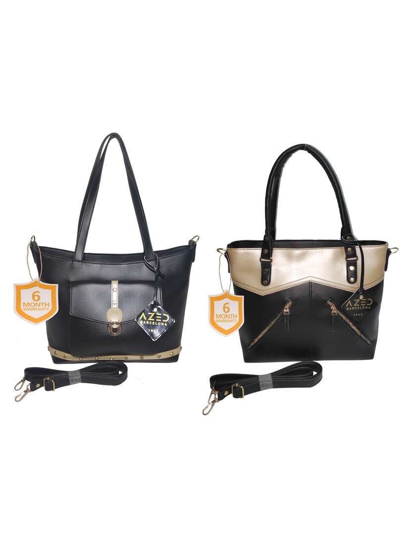 multi colored leatherette (pu) combo handbag