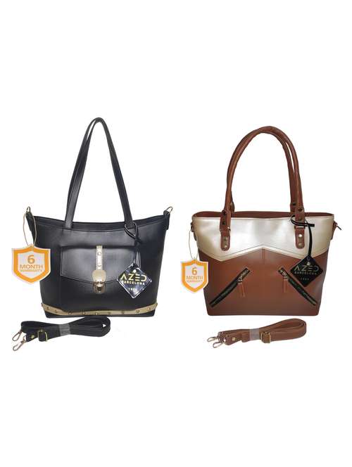 multi colored leatherette (pu) combo handbag - 18197673 -  Standard Image - 0