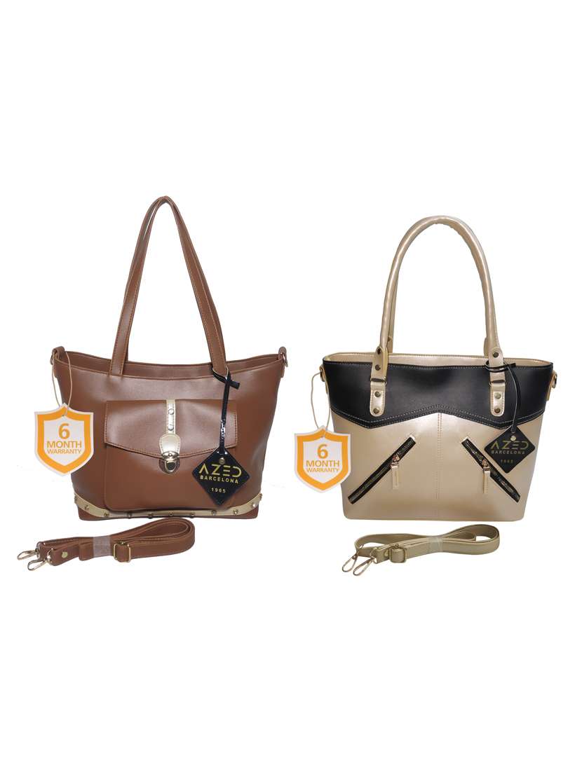 multi colored leatherette (pu) combo handbag