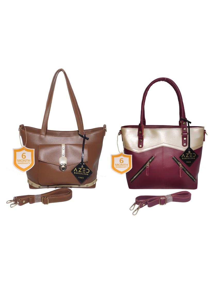 multi colored leatherette (pu) combo handbag