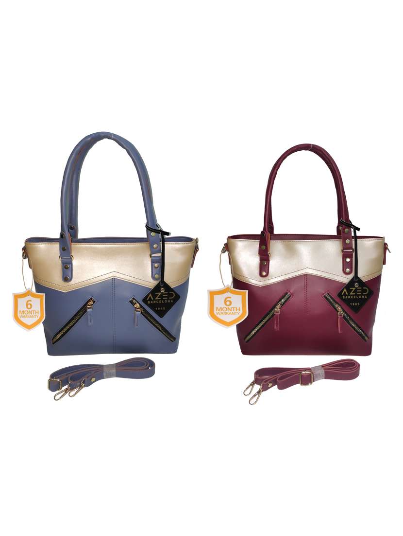 multi colored leatherette (pu) combo handbag