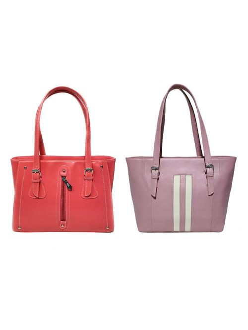 multi colored leatherette (pu) combo handbag - 18197744 - Standard Image - 0
