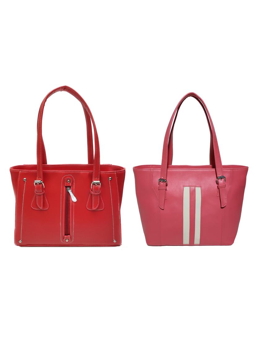 multi colored leatherette (pu) combo handbag