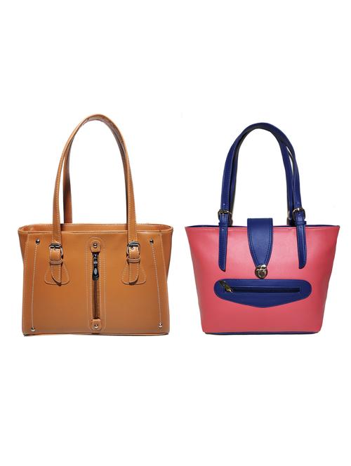 multi colored leatherette (pu) combo handbag - 18197774 - Standard Image - 0