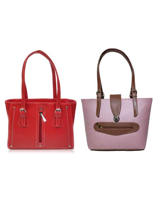 multi colored leatherette (pu) combo handbag - 18197786 - Standard Image - 0