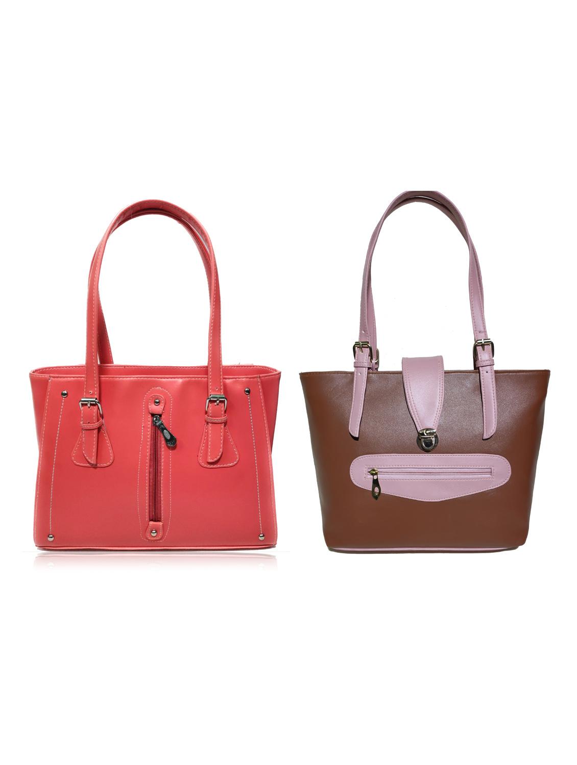 multi colored leatherette (pu) combo handbag