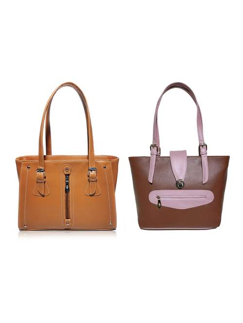 multi colored leatherette (pu) combo handbag - 18197795 -  Standard Image - 0