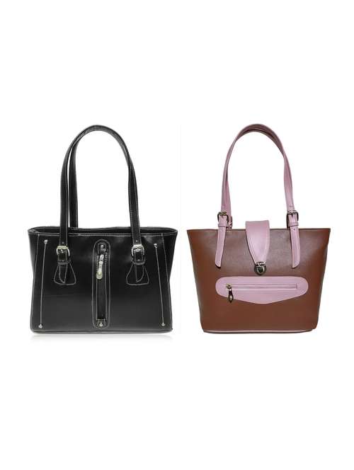 multi colored leatherette (pu) combo handbag - 18197796 - Standard Image - 0