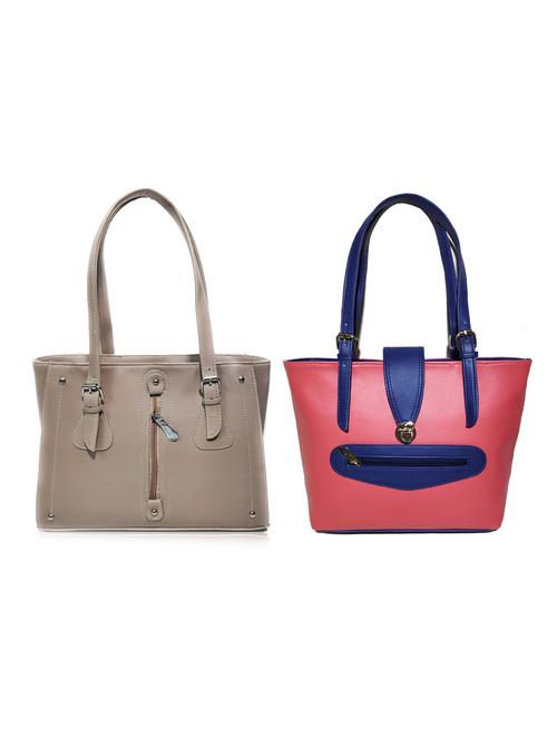 multi colored leatherette (pu) combo handbag - 18197797 - Standard Image - 0