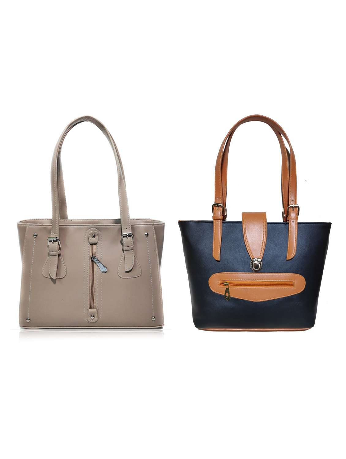 multi colored leatherette (pu) combo handbag