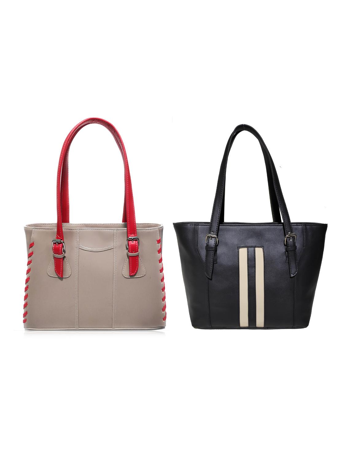 multi colored leatherette (pu) combo handbag