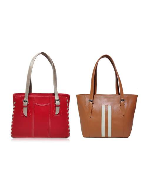multi colored leatherette (pu) combo handbag - 18197827 - Standard Image - 0
