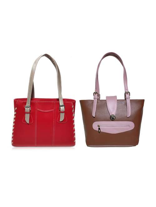 multi colored leatherette (pu) combo handbag - 18197851 -  Standard Image - 0