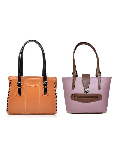 multi colored leatherette (pu) combo handbag - 18197871 - Standard Image - 0