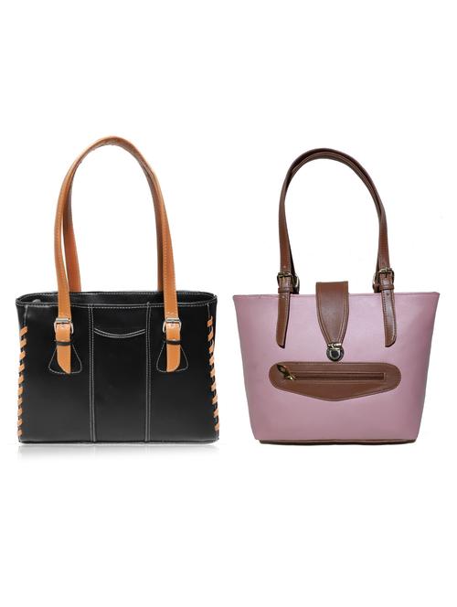 multi colored leatherette (pu) combo handbag - 18197873 - Standard Image - 0