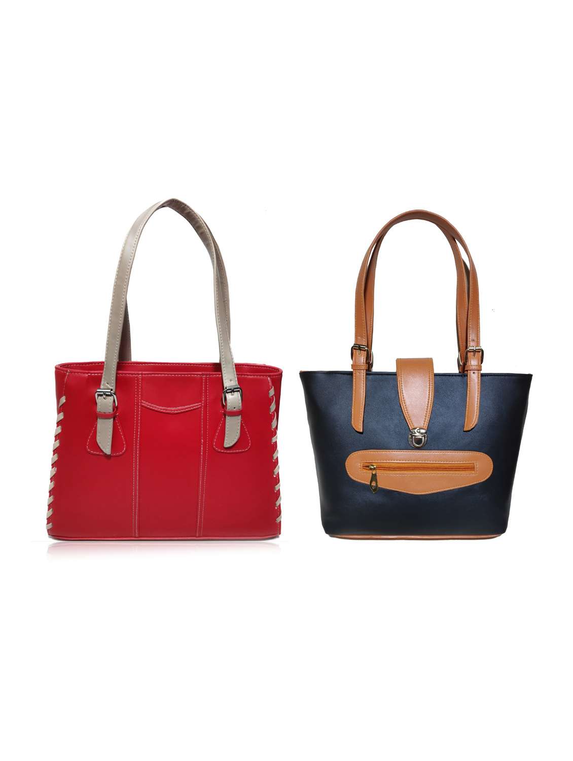 multi colored leatherette (pu) combo handbag