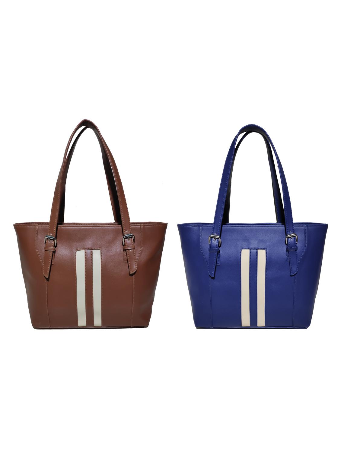 multi colored leatherette (pu) combo handbag