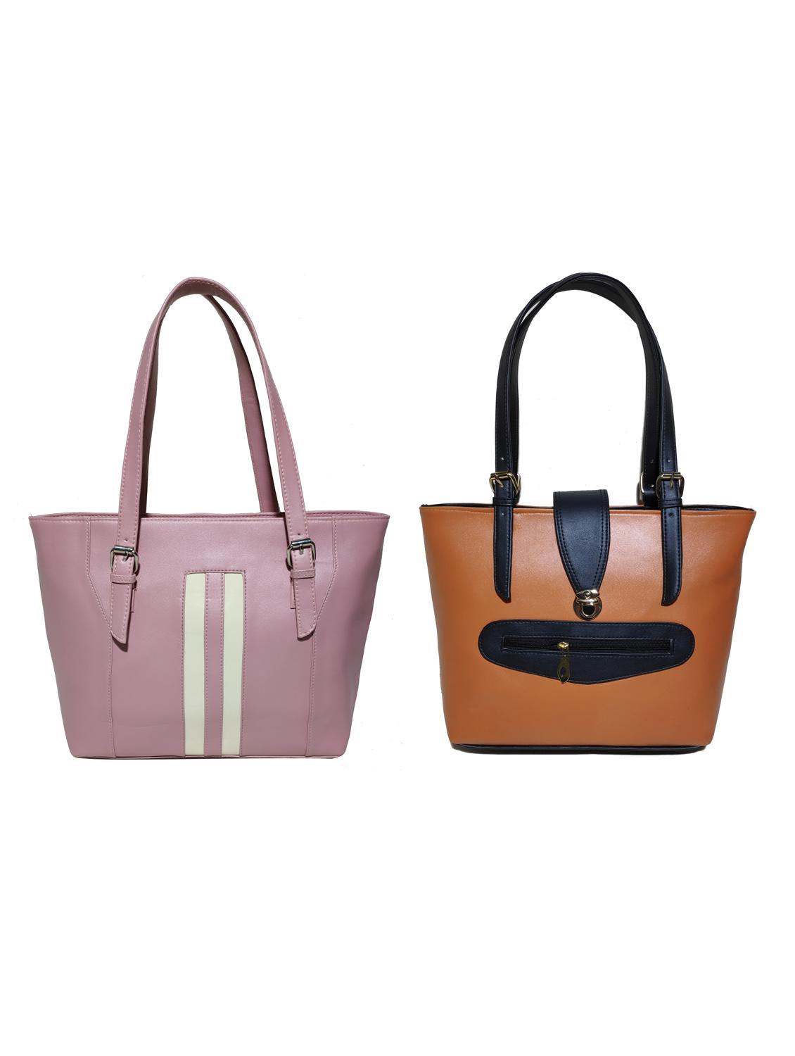multi colored leatherette (pu) combo handbag