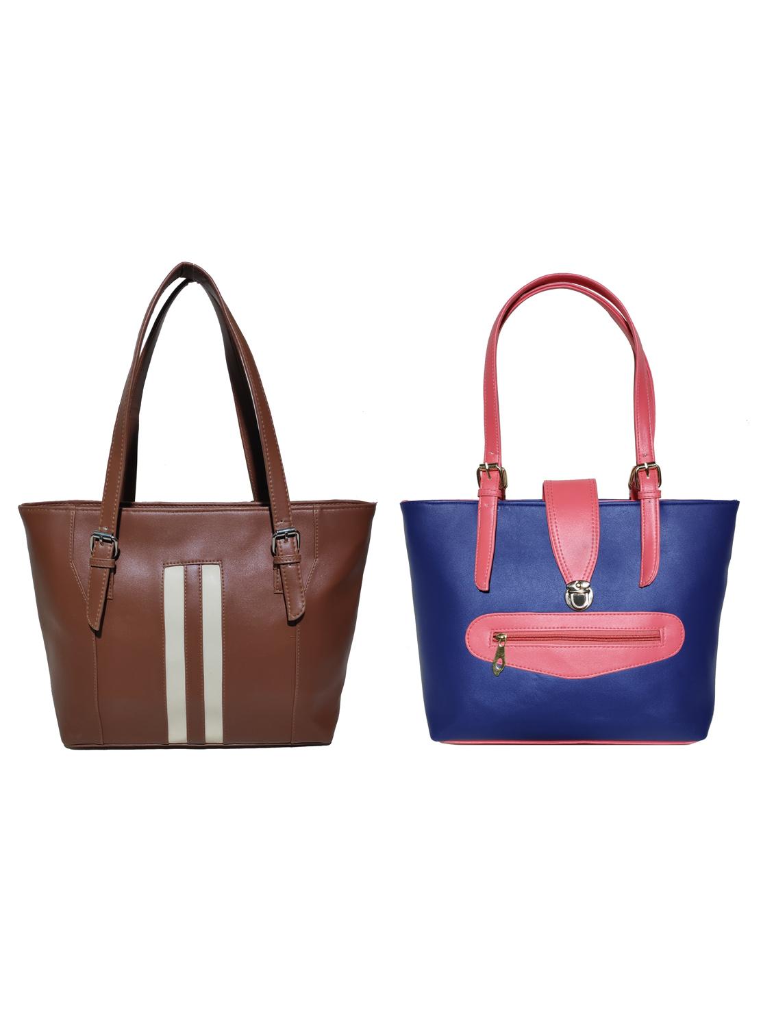 multi colored leatherette (pu) combo handbag