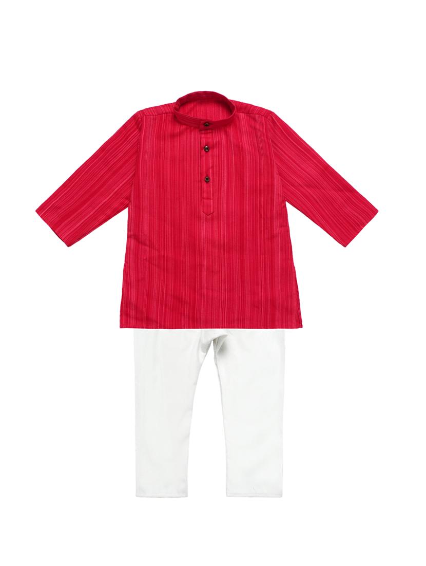 red striped kurta set - 18198020 - Zoom Image - 0