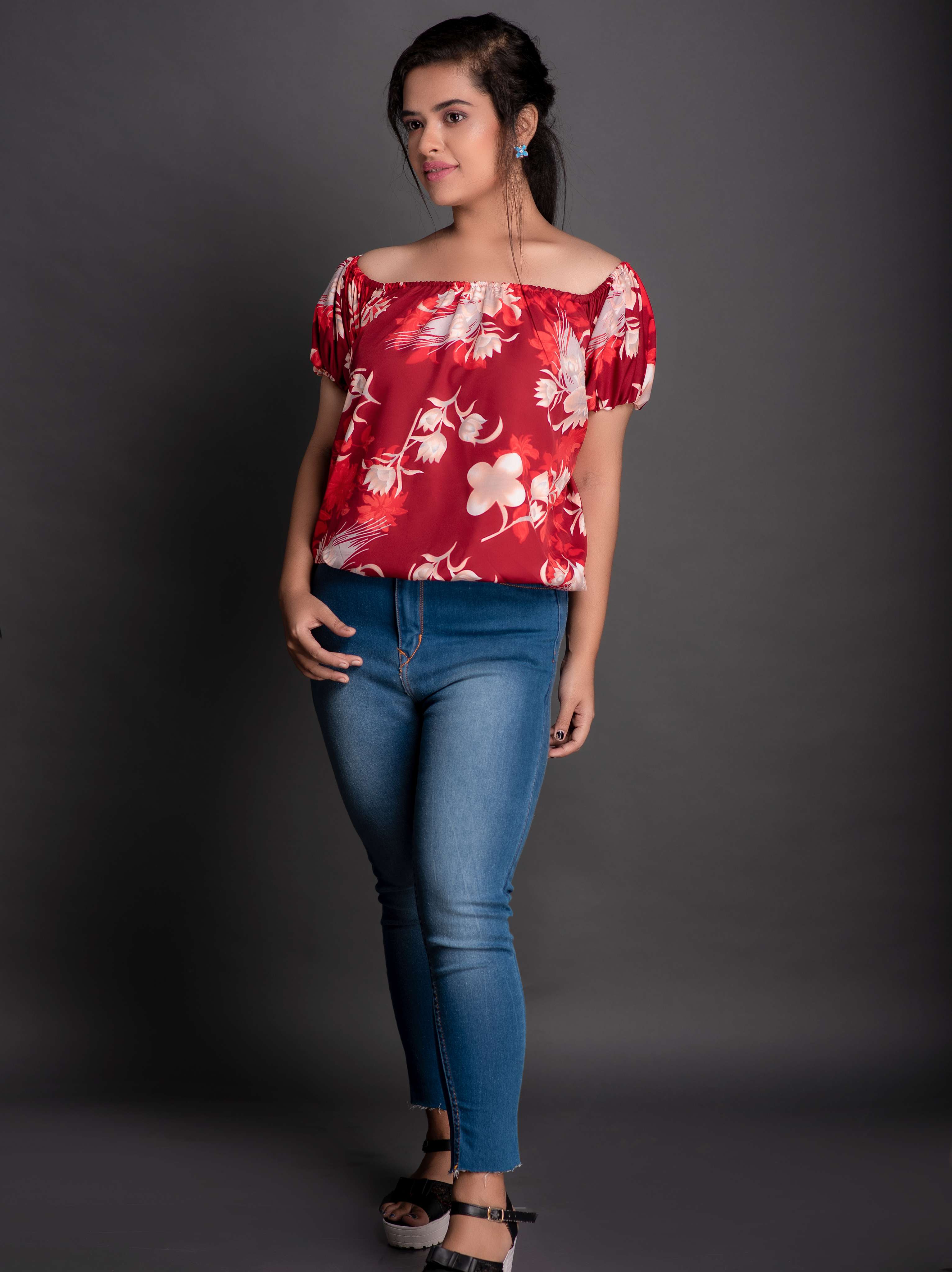 women's straight off shoulder top