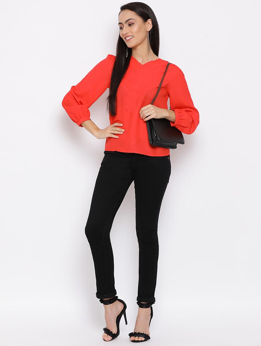 red solid a line top - 18198787 - Standard Image - 3
