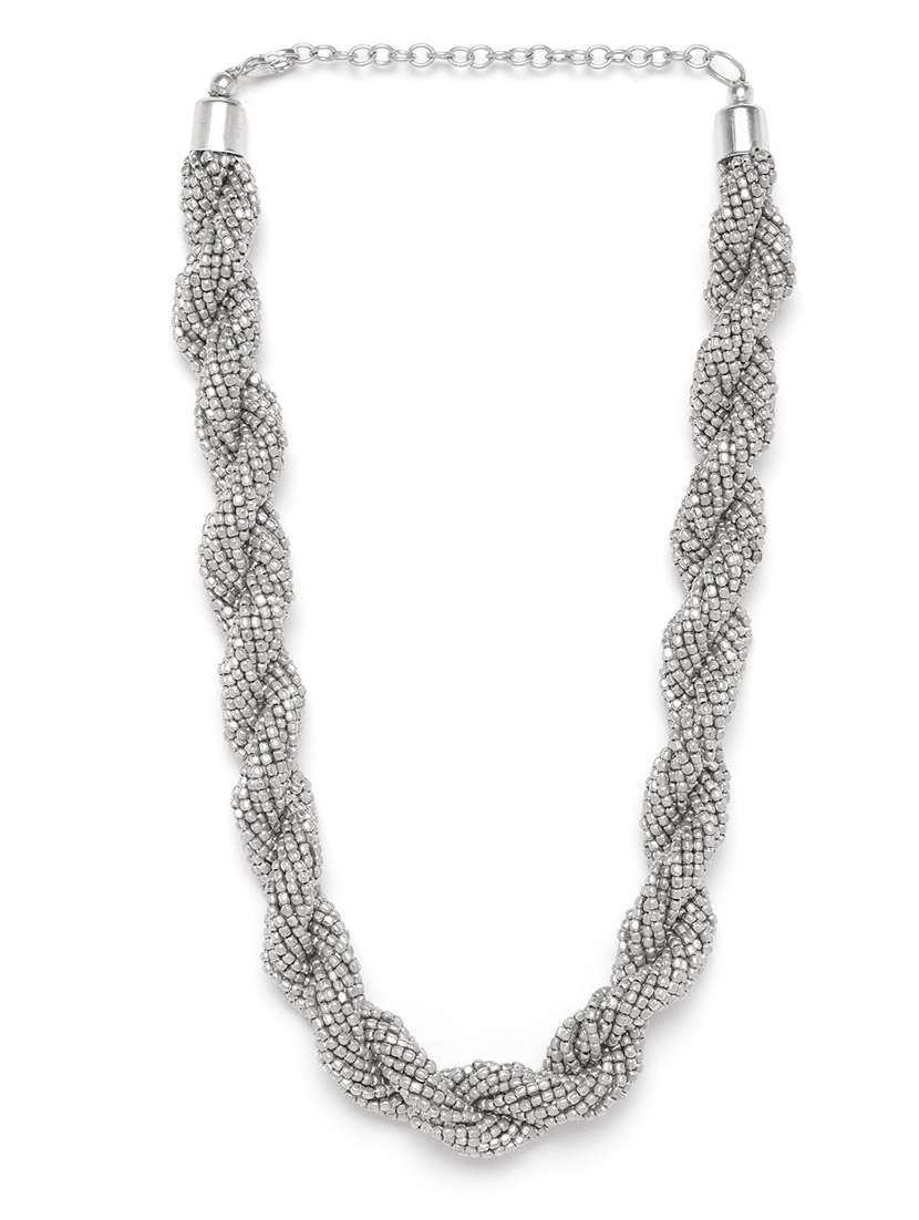 silver metal short necklace - 18199017 - Zoom Image - 0