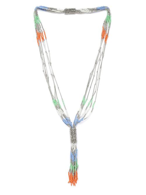 multi colored plastic long necklace - 18199038 -  Standard Image - 0