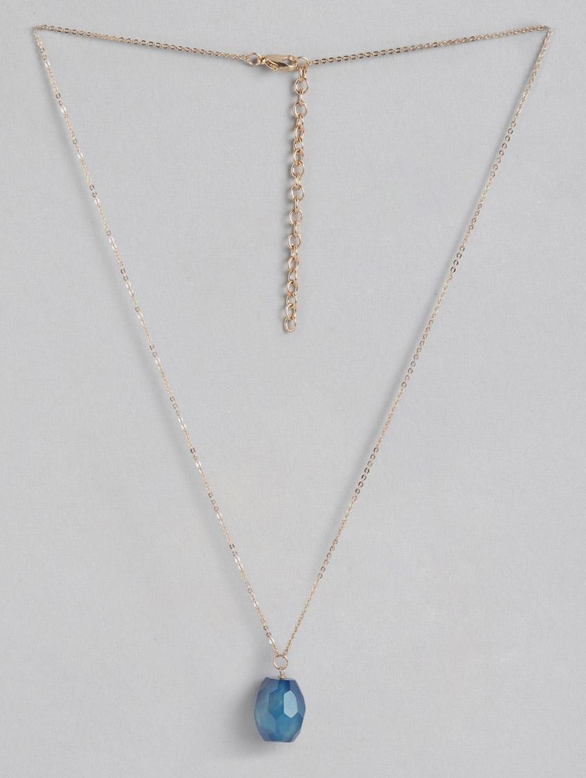 gold metal long necklace - 18199052 -  Zoom Image - 0