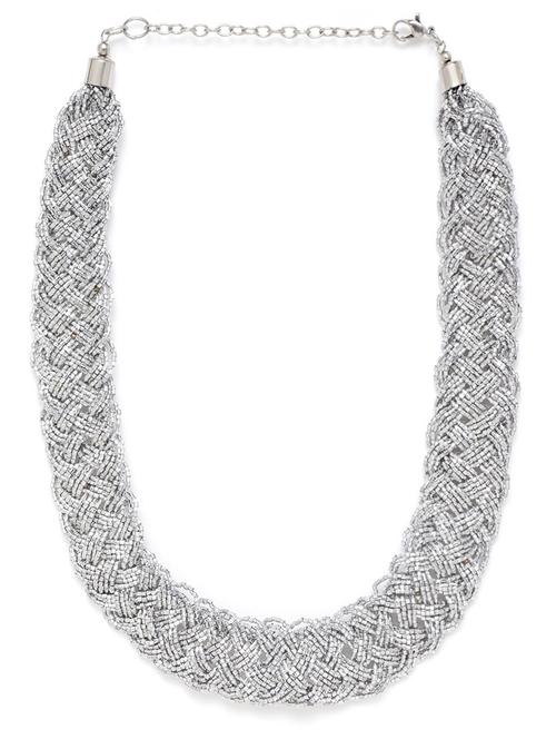 silver metal short necklace - 18199058 - Standard Image - 0