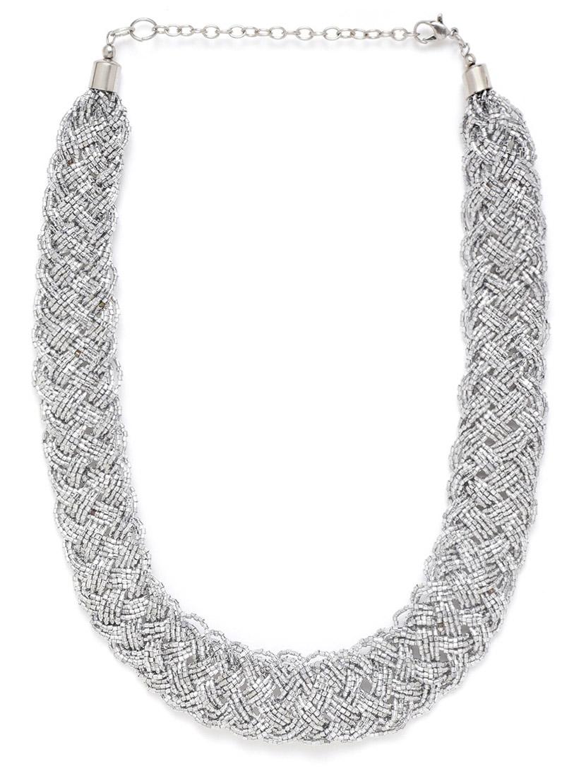 silver metal short necklace - 18199058 - Zoom Image - 0