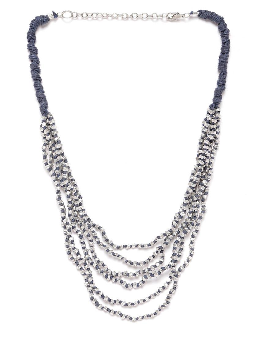 silver metal necklace - 18199066 - Zoom Image - 0