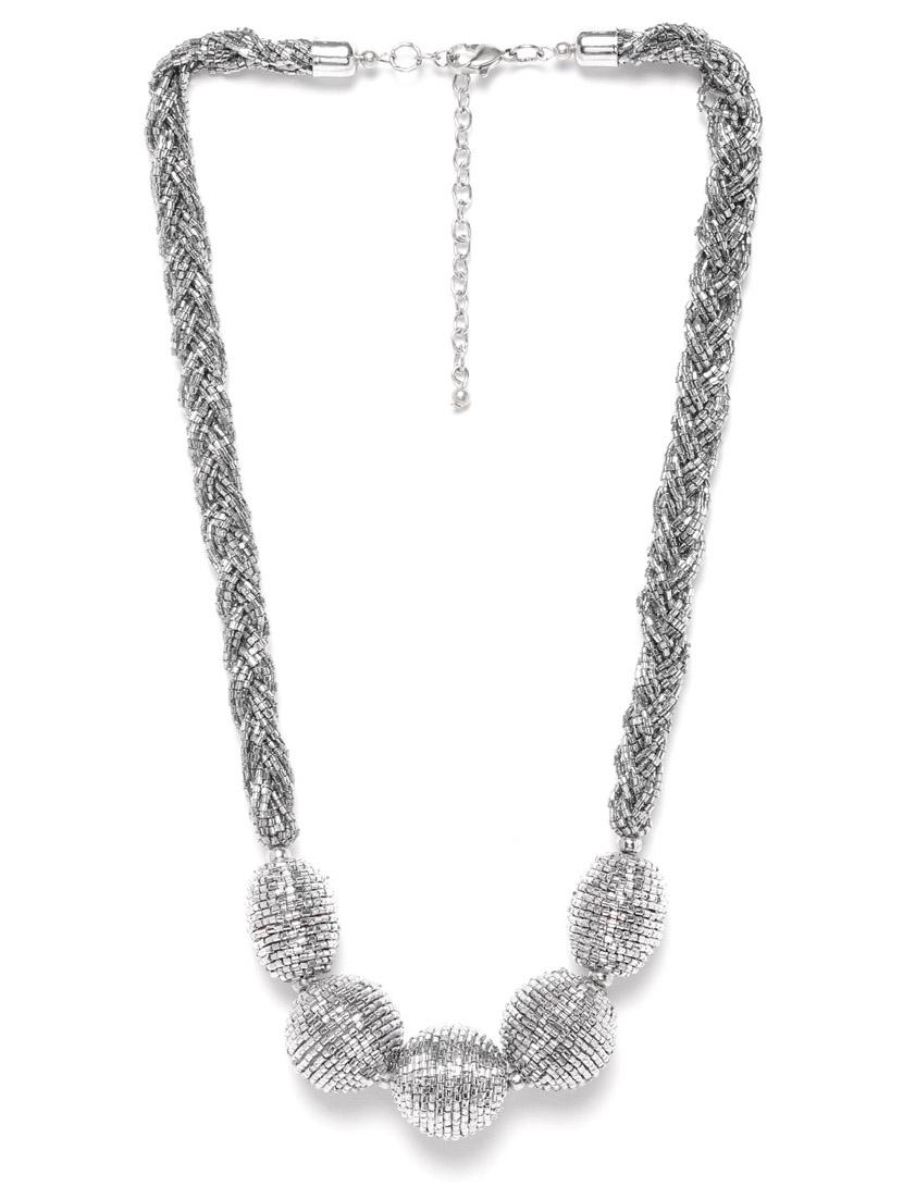 silver metal necklace - 18199085 -  Zoom Image - 0