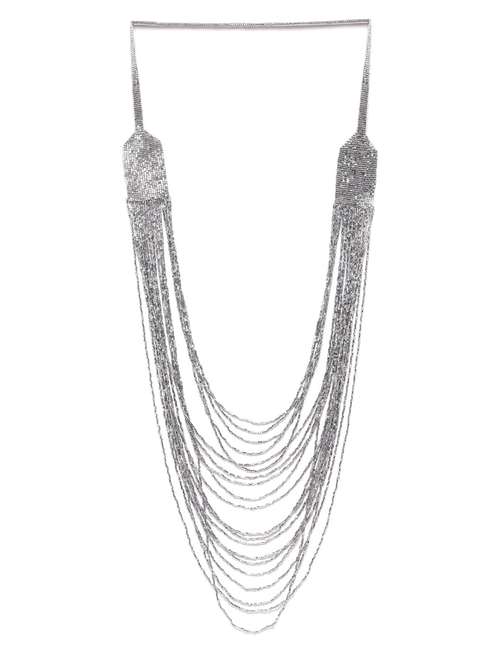 silver metal necklace - 18199109 -  Standard Image - 0