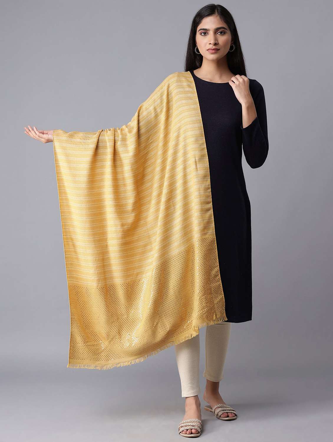 women's stripes shawl