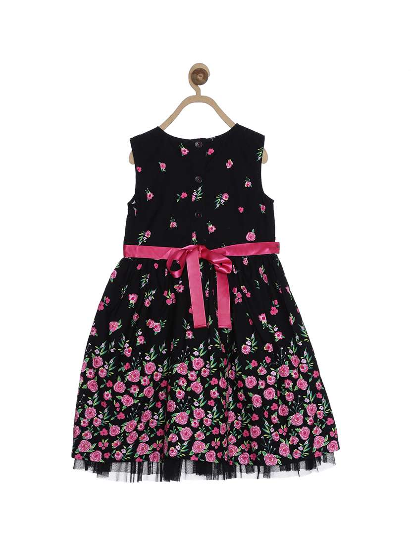 black printed frock