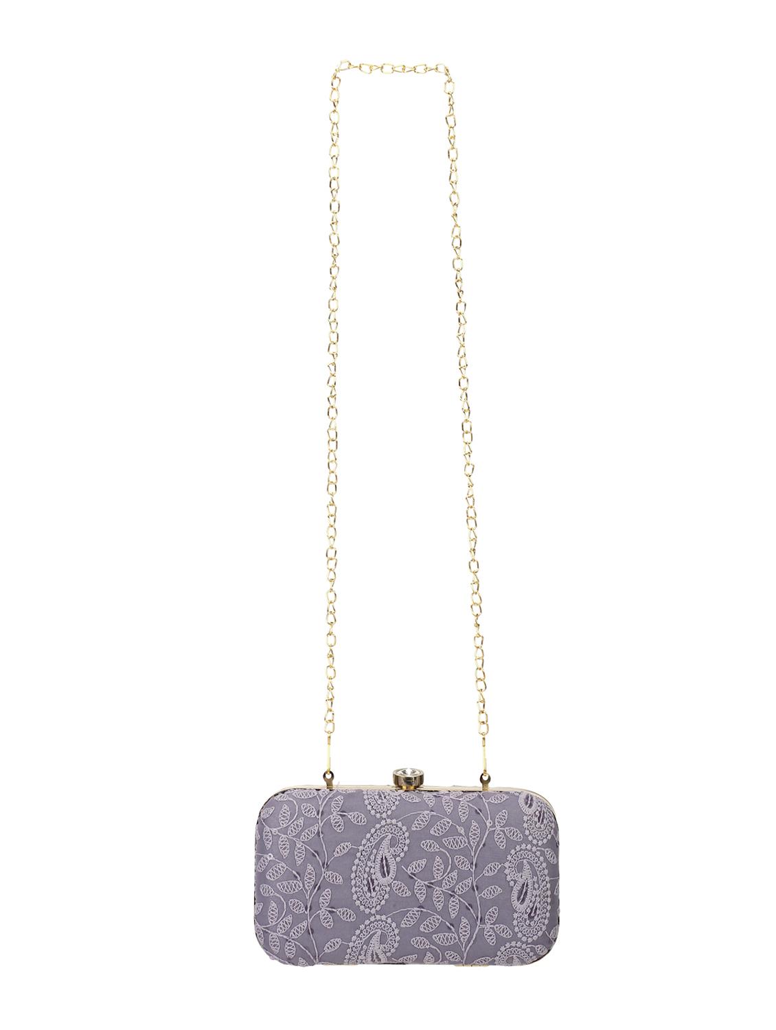 grey cotton box clutch - 18199423 -  Zoom Image - 0