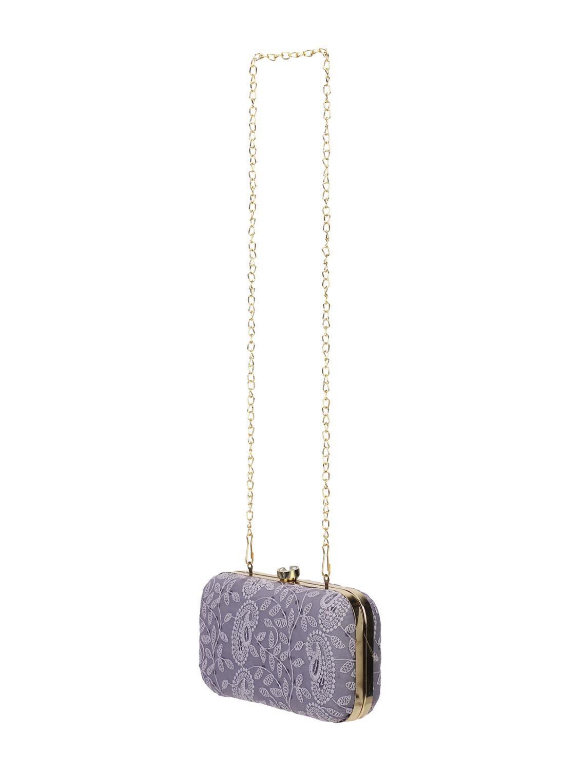 grey cotton box clutch - 18199423 - Standard Image - 3