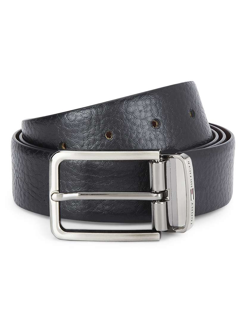 black  tan leather belt