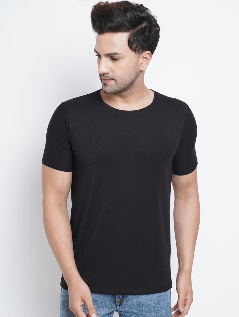 black solid t-shirt - 18200909 - Zoom Image - 0